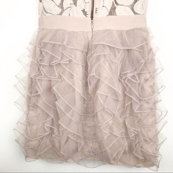 BCBG Generation Tan Blush Ruffle Tulle and Lace Dress - Picture 6 of 11